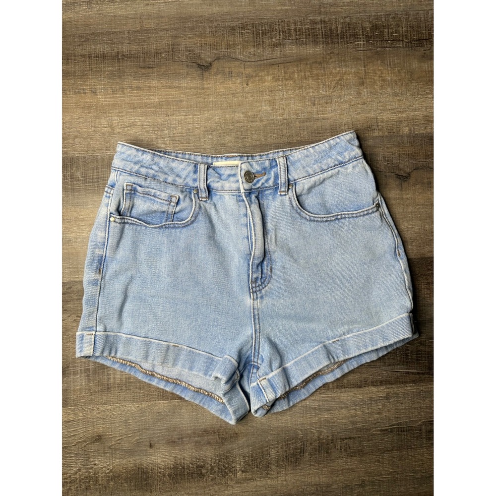 PacSun Mom Shorts Light Wash High Waisted Streetwear Denim Cuffed Size 26